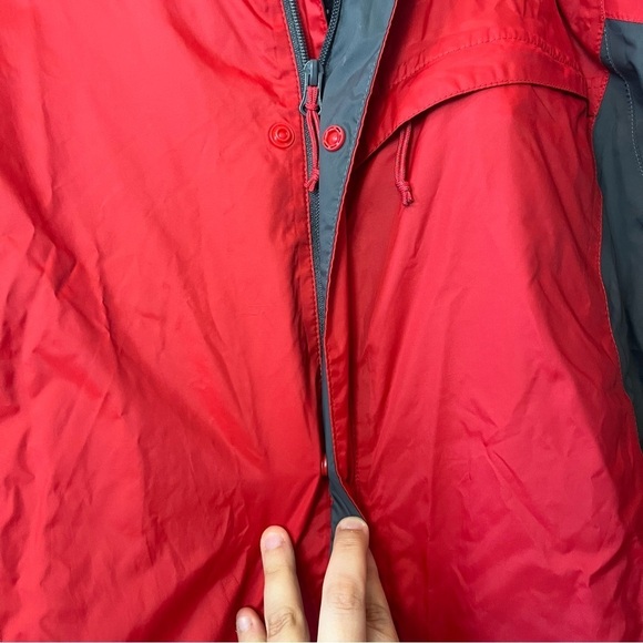 Columbia Men's Red Hooded Zip Us Rain Jacket Wind Breaker Small - Picture 3 of 10